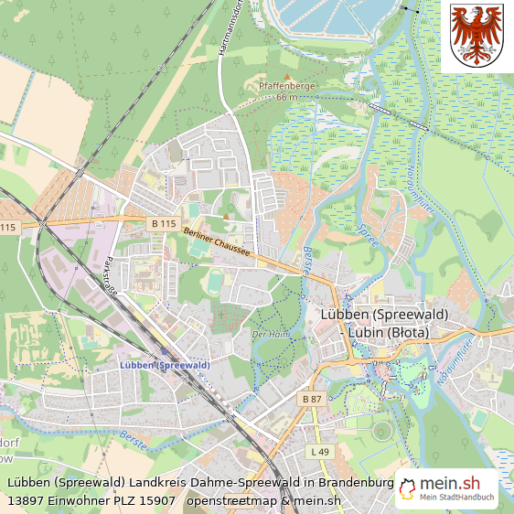 Lbben (Spreewald) Kleinstadt Lageplan